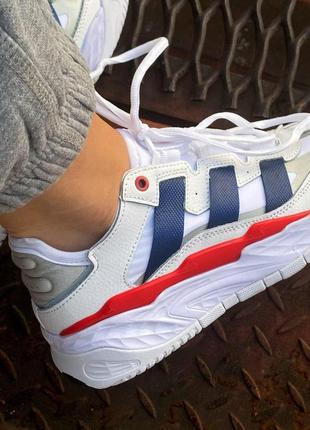 Жіночі кросівки adidas niteball white blue red / smb9 фото