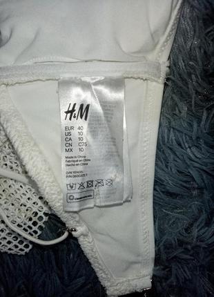 Купальний ліф білий верх купальника топ h&m10 фото