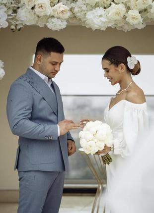 Свадебное белое платье на роспись,загс, венчание, белое вечернее платье, вечернее...