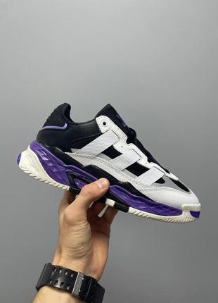 Жіночі кросівки adidas niteball white black violet v3 / smb3 фото