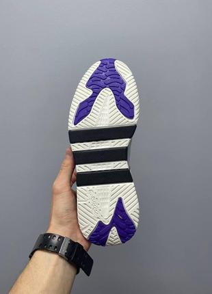 Жіночі кросівки adidas niteball white black violet v3 / smb4 фото