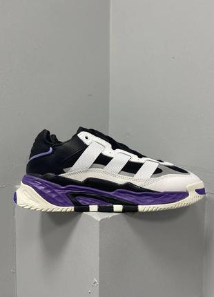 Жіночі кросівки adidas niteball white black violet v3 / smb10 фото