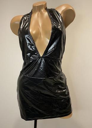 Міні сукня шкіряна cottelli collection шкіряний костюм сексі еротичний 3