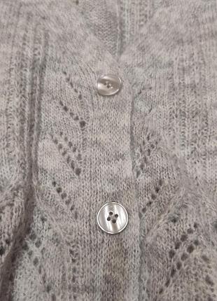 Кардиган кофта джемпер объемные рукава с перфорацией оверсайз на пуговицах m/l/xl
