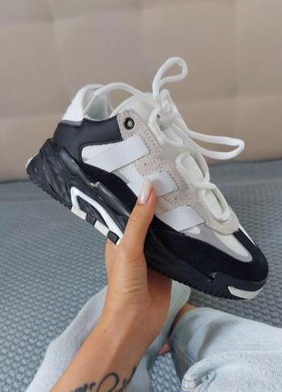 Жіночі кросівки adidas niteball white black v3 / smb4 фото