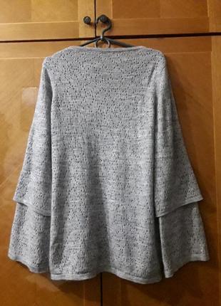 Стильний  оригінальний светр  з альпакою і віскозою  р.xl made in italy  меланж2 фото