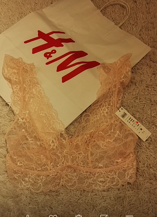 Кружевной браллет   lindex, размер s, м.