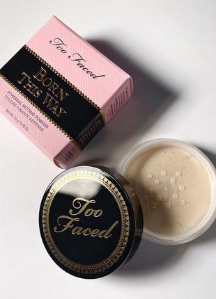 Прозора міні пудра для обличчя too faced born this way ethereal setting powder. 1,5 г. оригінал. нова. терміни в нормі 📦є відправка новою поштою1 фото