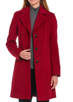 Пальто с кашемиром красное шерстяное  calvin klein  48 50 l xl7 фото
