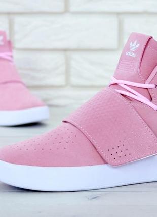 Женские кроссовки adidas tubular pink2 фото