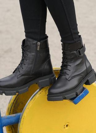 Зимові шкіряні ботинки черевики