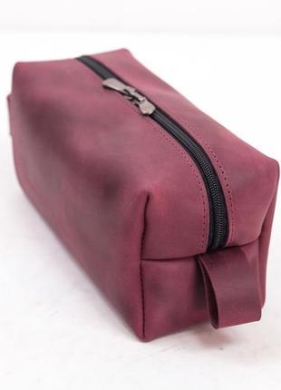 Кожаный несессер "средний", натуральная винтажная кожа. цвет бордо2 фото