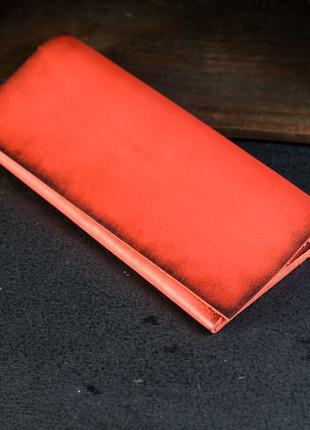 Кожаный кошелек молодежный, натуральная кожа итальянский краст, цвет красный1 фото