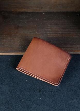 Кожаный кошелек портмоне компакт, натуральная кожа итальянский краст, цвет коричневый2 фото