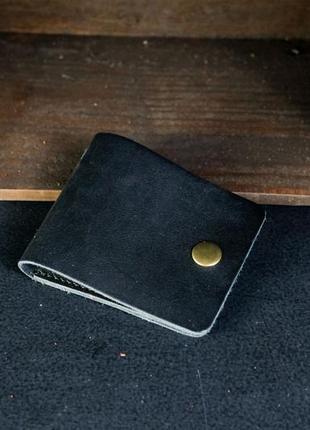 Кожаный кошелек портмоне жорик, натуральная кожа итальянский краст, цвет черный2 фото