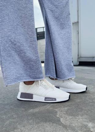 Жіночі кросівки adidas nmd white violet / smb8 фото