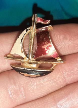 Брашь винтаж кораблик