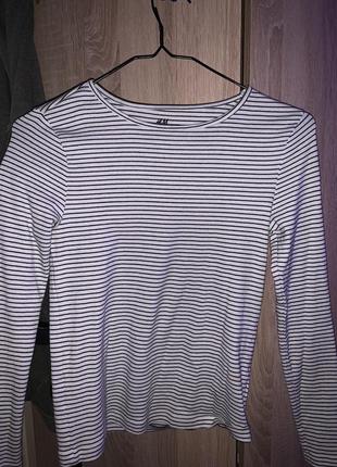 Кофта h&m в біло-чорні полоси