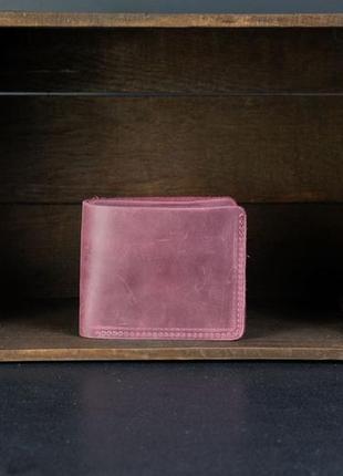 Классическое портмоне с монетницей винтажная кожа цвет бордо