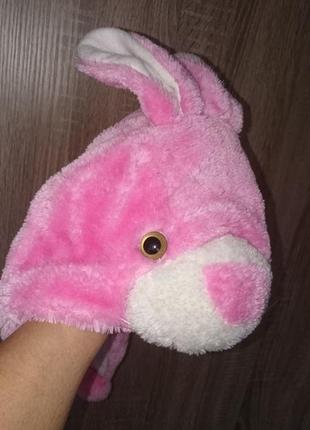 Шапка шапочка карнавальная "розовый кролик"