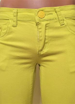 Джинсы джинси стрейч скинни неоново-желтые5 фото