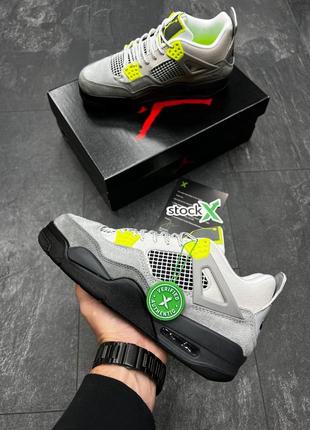 Чоловічі кросівки nike air jordan 4 retro se 95 neon