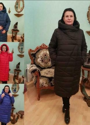 Зимний пуховик пальто ,отличное качество, большие объемы,ог до 139,об до 1477 фото