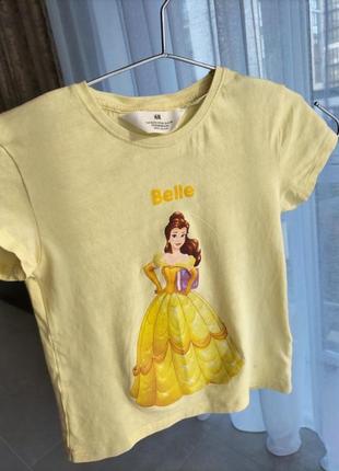 Футболка h&m з принцесою belle,трендовий одяг для дівчинки