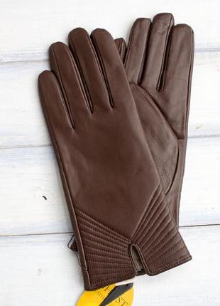 Дуже якісні рукавички з натуральної шкіри коричневі