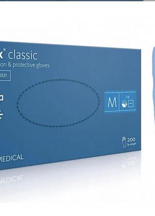 Перчатки смотровые нитриловые nitrylex classic размер s (плотность 3,2 г) неопудренные голубые, (50пар/1уп ) mercator medical