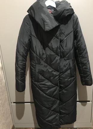 Зимова курточка довга, пальто розмір s3 фото