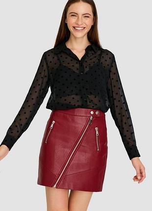 Юбка stradivarius из кожзаменителя