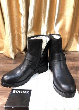 Кожаные утеплённые ботинки bronx2 фото