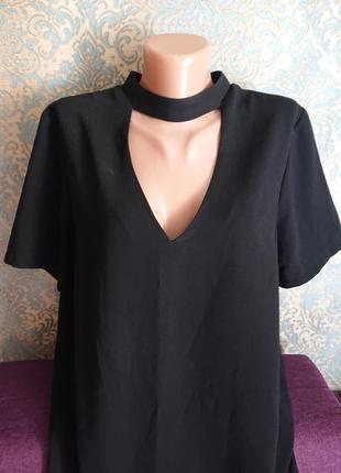Черное женское платье с чекером свободный фасон р.46/48/503 фото