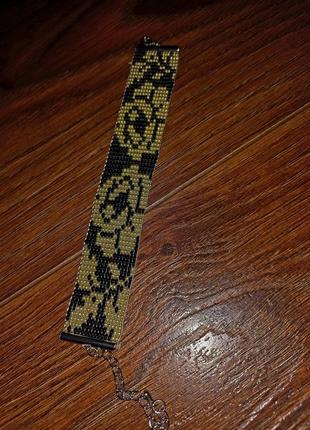 Плетений браслет з бісеру1 фото