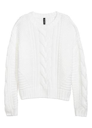 Белый свитер с узором, 34р (xs) - 36р (s), 100% акрил2 фото