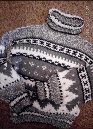 Готуємося зимувати ❄️☃️об'ємний в'заний теплий светр із закарпаття1 фото