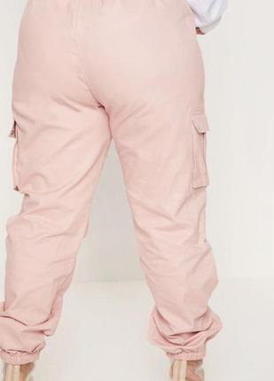 Пудровые брюки коттоновые карго4 фото