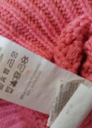 Розовый объемный свитер с косами/оверсайз/укороченный5 фото