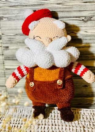 Іграшка ручної роботи санта клаус новорічний подарунок під ялинку