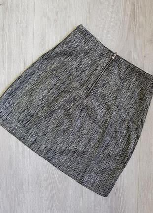 Жаккардовая юбка трапеция, юбка металлик sale3 фото