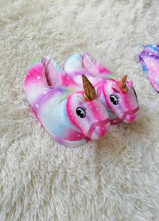 ⛔ домашние тапочки мягкие единороги размер универсальный 36-38 домашні капці м'які єдинороги р