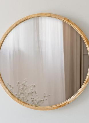 Зеркало круглое luxury wood perfection 50х50 см ясень натуральный1 фото