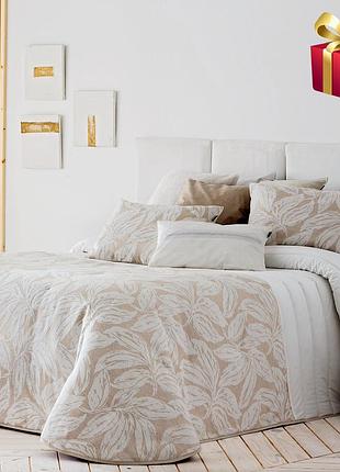 Покрывало объемное стеганое antilo deker beig с 2 наволочками 250х270 см бежевое