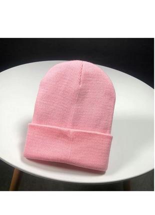 Шапка однотонная wuke one size розовая