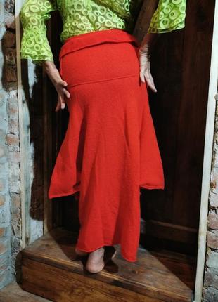 Авангардная шерстяная юбка трансформер платье макси длинная миди шерсть с рюшами трикотажная на резинке hindahl & skudelny5 фото