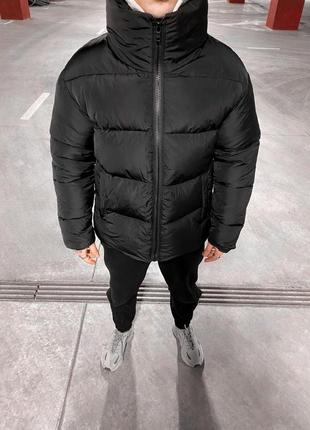 Чоловіча зимова чорна куртка пуховик оверсайс чоловічий пуховик чудової якості7 фото