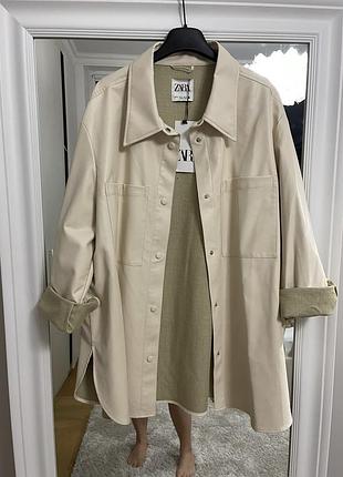 Куртка рубашка под кожу zara