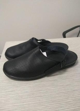 Зручне медичне чоловіче взуття сабо чорний5 фото