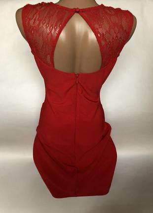 Шикарное красное платье с ажуром2 фото